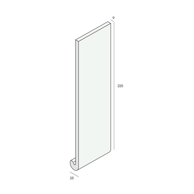 Heering hardschuim dakrandpaneel (afgerond) 225x25x9
