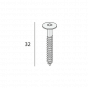 (2890) keralit torx schroef rvs 32 mm 