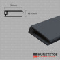 Eurotexx dubbel rabat potdeksel 50mm eindprofiel kunststof gevelbekleding antraciet RAL 7015