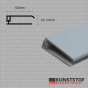 Eurotexx dubbel rabat potdeksel 50mm eindprofiel kunststof gevelbekleding grijs RAL 7001