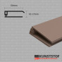 Eurotexx dubbel rabat potdeksel 50mm eindprofiel kunststof gevelbekleding olijf donkerbruin