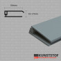 Eurotexx dubbel rabat potdeksel 50mm eindprofiel kunststof gevelbekleding quartzgrijs RAL 7045