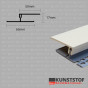Eurotexx dubbel rabat potdeksel 17mm ventilatie afsluitprofiel kunststof crème RAL 9001