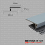 Eurotexx dubbel rabat potdeksel 17mm ventilatie afsluitprofiel kunststof grijs RAL 7001