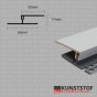 Eurotexx dubbel rabat potdeksel 17mm ventilatie afsluitprofiel kunststof lichtgrijs RAL 7035
