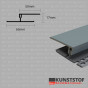 Eurotexx dubbel rabat potdeksel 17mm ventilatie afsluitprofiel kunststof quartzgrijs RAL 7045