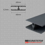 Eurotexx dubbel rabat potdeksel 50mm verbindingsprofiel 2-delig antraciet donkergrijs RAL 7015