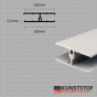 Eurotexx dubbel rabat potdeksel 50mm verbindingsprofiel 2-delig crème RAL 9001