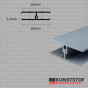 Eurotexx dubbel rabat potdeksel 50mm verbindingsprofiel 2-delig grijs RAL 7001