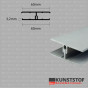Eurotexx dubbel rabat potdeksel 50mm verbindingsprofiel 2-delig lichtgrijs RAL 7035