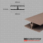 Eurotexx dubbel rabat potdeksel 50mm verbindingsprofiel 2-delig olijf donkerbruin