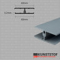 Eurotexx dubbel rabat potdeksel 50mm verbindingsprofiel 2-delig quartzgrijs RAL 7045