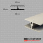 Eurotexx dubbel rabat potdeksel 50mm verbindingsprofiel 2-delig sand kunststof gevelbekleding