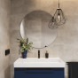 Een badkamer bekleed met SPC wandpaneel Concrete Beige 120 x 60