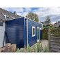 tuinhuisje bekleed met kunststof vinyplus sponningdeel rondkant blauw