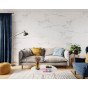 SPC wandpaneel Calacatta Snow 265×120 cm witte marmerlook op woonkamerwand