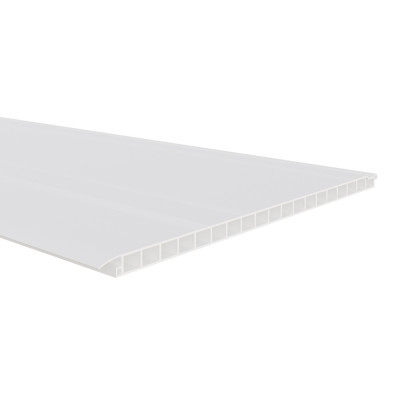 mat wit vlak kunststof paneel 250 x 10mm (holle schroot)