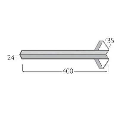 Binnenhoek 400mm - Millex Glad Wit