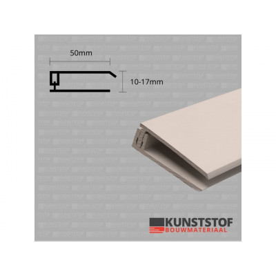 Eurotexx dubbel rabat potdeksel 50mm eindprofiel kunststof gevelbekleding klei