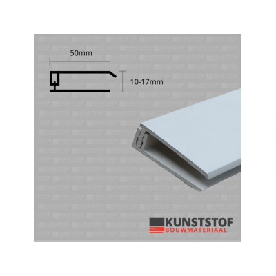Eurotexx Dubbel Rabat - potdeksel 50mm eindprofiel kunststof gevelbekleding Lichtblauw