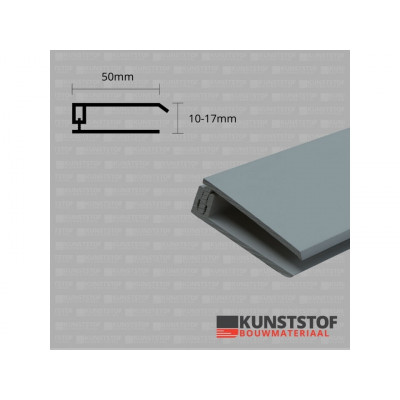 Eurotexx dubbel rabat potdeksel 50mm eindprofiel kunststof gevelbekleding quartzgrijs RAL 7045