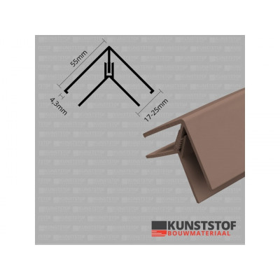 Eurotexx Dubbel Rabat hoekprofiel 2-delig kunststof in de kleur olijf ral n.v.t.
