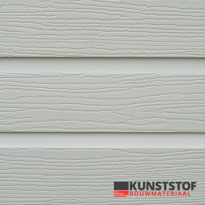 Eurotexx Dubbel rabat kunststof gevelbekleding in de kleur lichtgrijs - RAL 7035