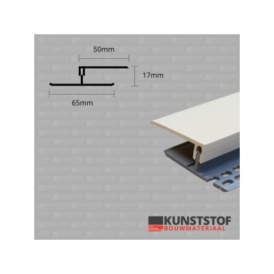Eurotexx dubbel rabat potdeksel 17mm ventilatie afsluitprofiel kunststof crème RAL 9001