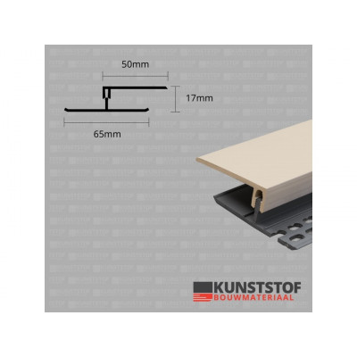 Eurotexx Dubbel Rabat - potdeksel 17mm ventilatie afsluitprofiel kunststof in de kleur sand ral 1015