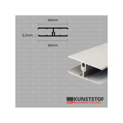 Eurotexx dubbel rabat potdeksel 50mm verbindingsprofiel 2-delig crème RAL 9001