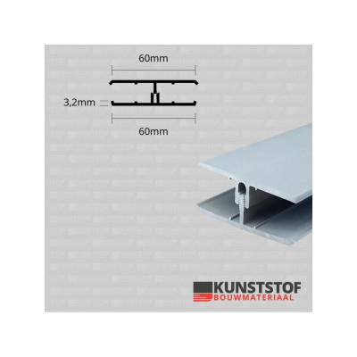 Eurotexx dubbel rabat potdeksel 50mm verbindingsprofiel 2-delig lichtblauw kunststof gevelbekleding