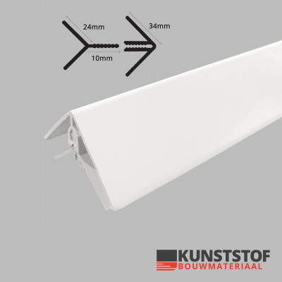 Hoekprofiel eindprofiel kunststof gevelbekleding 10mm in 5 kleuren