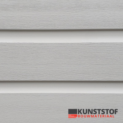 Kunststof dubbel rabat Profex lichtgrijs RAL 7035 gevelbekleding voor chalet en stacaravan