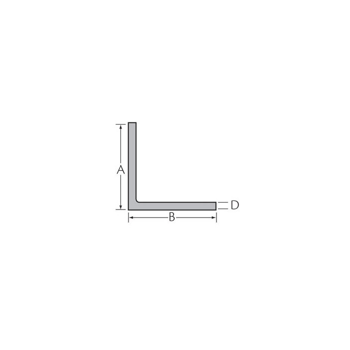 Gelijkzijdig hoekprofiel 50 x 50 x 2.5 mm