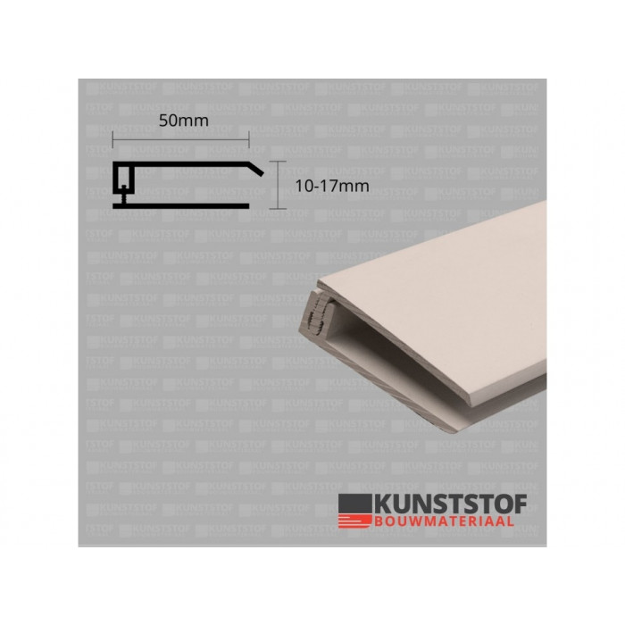 Eurotexx dubbel rabat potdeksel 50mm eindprofiel kunststof gevelbekleding klei