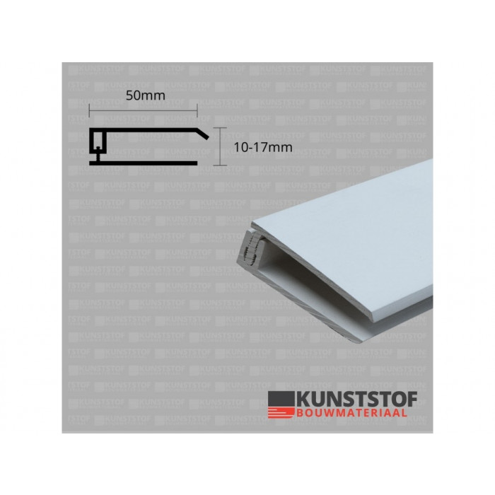 Eurotexx Dubbel Rabat - potdeksel 50mm eindprofiel kunststof gevelbekleding Lichtblauw