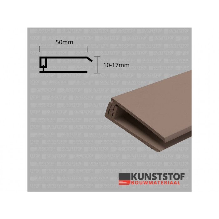 Eurotexx dubbel rabat potdeksel 50mm eindprofiel kunststof gevelbekleding olijf RAL n.v.t.