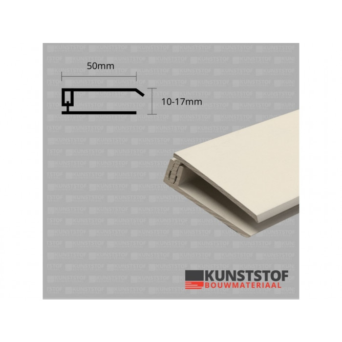 Eurotexx dubbel rabat potdeksel 50mm eindprofiel kunststof gevelbekleding sand RAL 1015