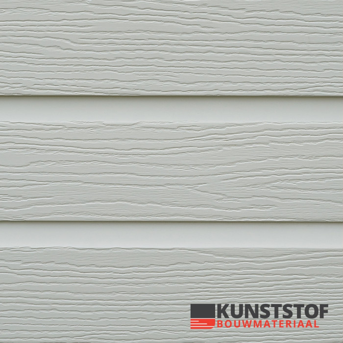 Eurotexx Dubbel rabat kunststof gevelbekleding in de kleur lichtgrijs - RAL 7035