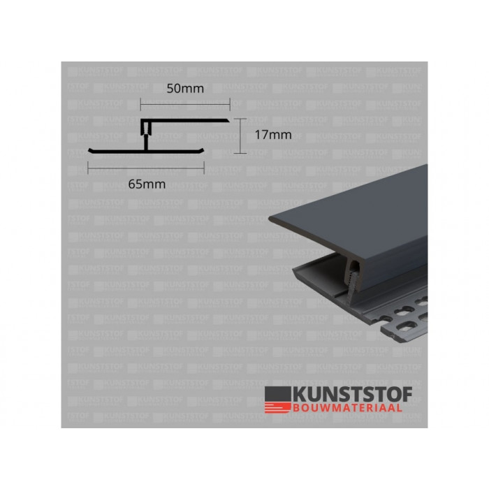 Eurotexx dubbel rabat potdeksel 17mm ventilatie afsluitprofiel kunststof antraciet RAL 7015