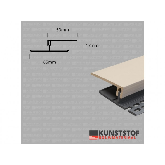 Eurotexx Dubbel Rabat - potdeksel 17mm ventilatie afsluitprofiel kunststof in de kleur sand ral 1015