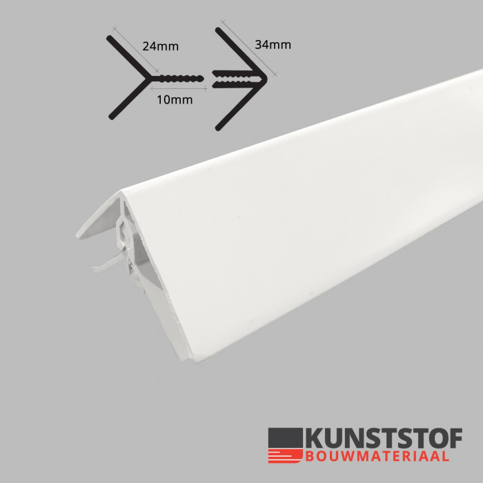 Hoekprofiel eindprofiel kunststof gevelbekleding 10mm in 5 kleuren