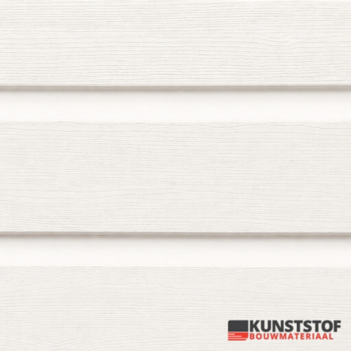 Kunststof dubbel rabat Profex cremewit RAL 9001 gevelbekleding voor chalet en stacaravan