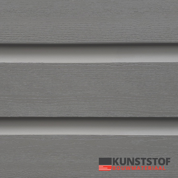 Kunststof dubbel rabat Profex donkergrijs antraciet RAL 7012 gevelbekleding 
