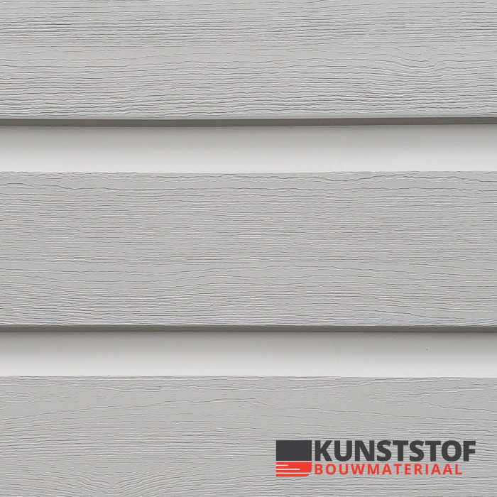 Kunststof dubbel rabat Profex lichtgrijs RAL 7035 gevelbekleding voor chalet en stacaravan