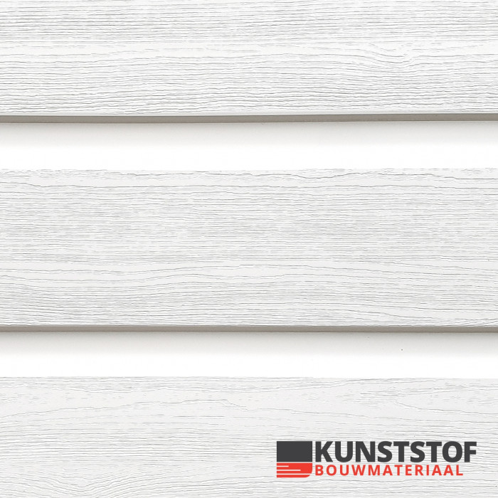 Kunststof dubbel rabat Profex wit RAL 9010 gevelbekleding voor chalet of woning