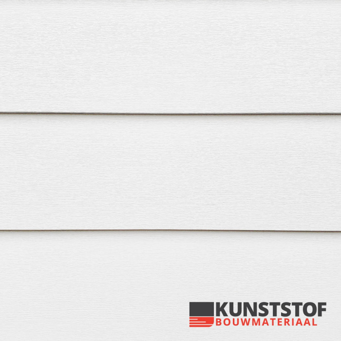 Profex potdeksel kunststof gevelbekleding wit RAL 9010 met Zweeds rabat uitstraling