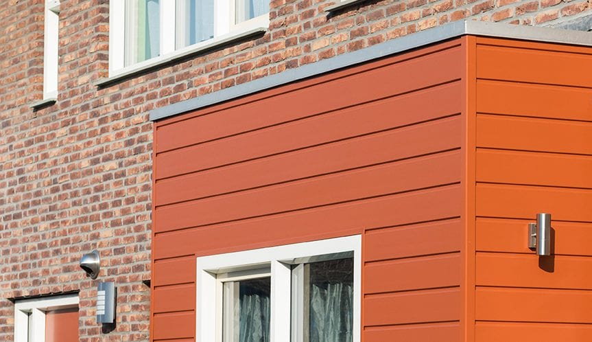 Keralit gevelbekleding prijs per m², voorbeeld van gemonteerde panelen