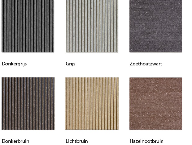 Composiet vlonderplank in veel verschillende kleuren