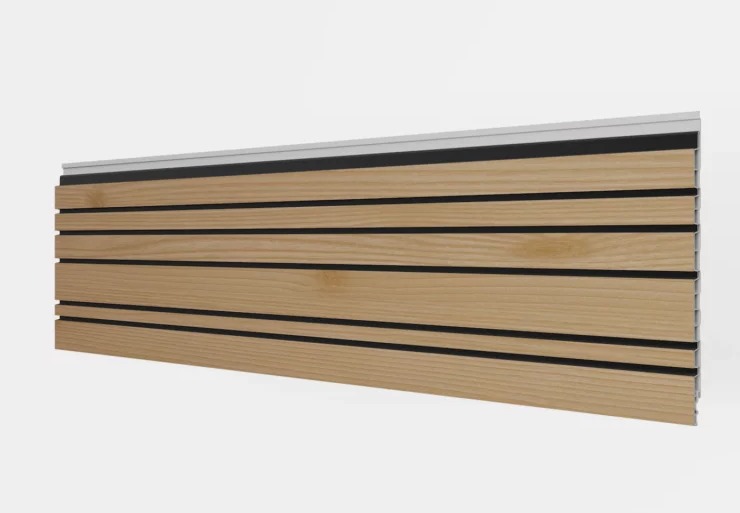 VinyPlus Vario gevelbekleding met lattenstructuur.